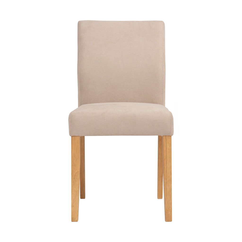 Ladee dining chair in Natural colour leg, Beige colour Jersey fabric.