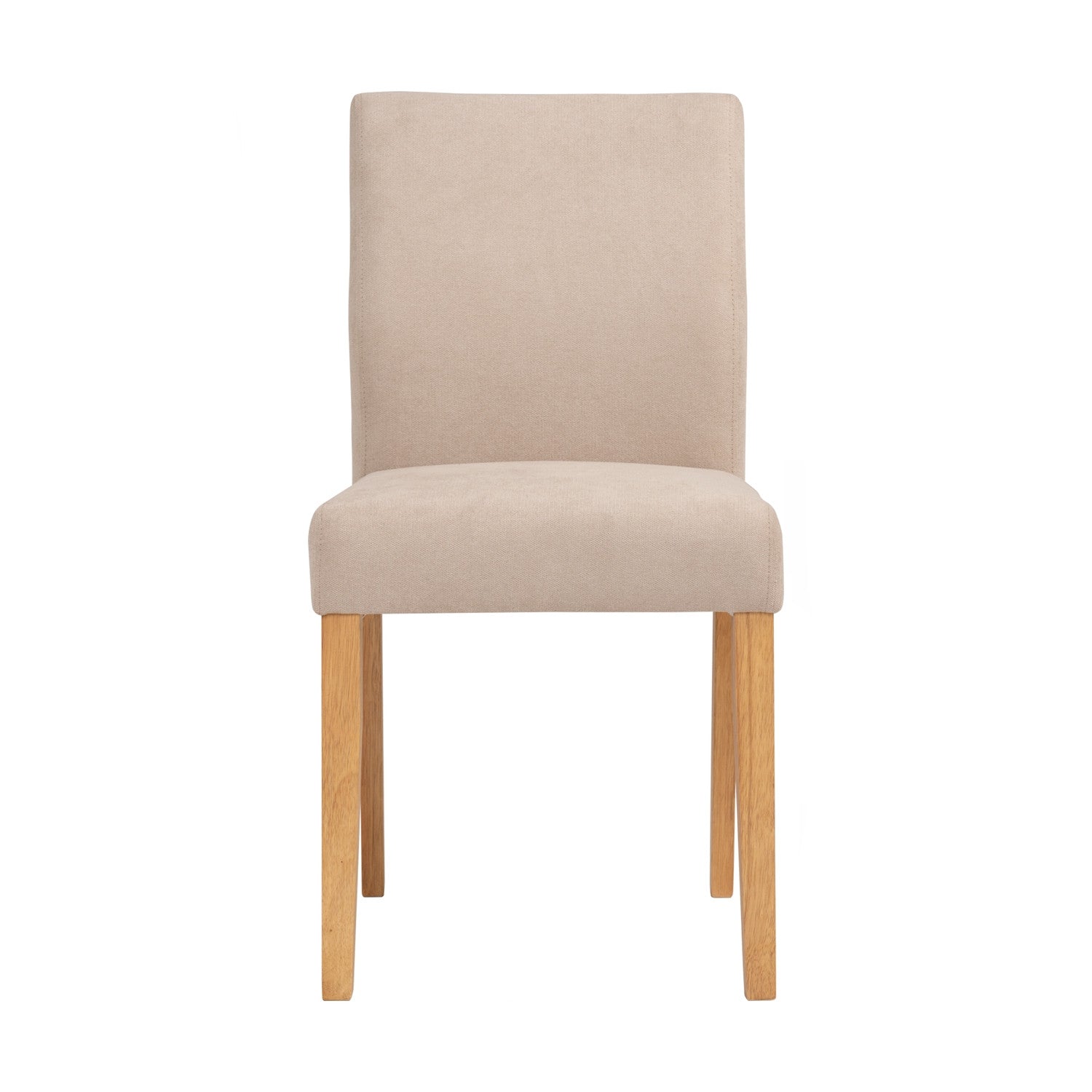 Ladee dining chair in Natural colour leg, Beige colour Jersey fabric.