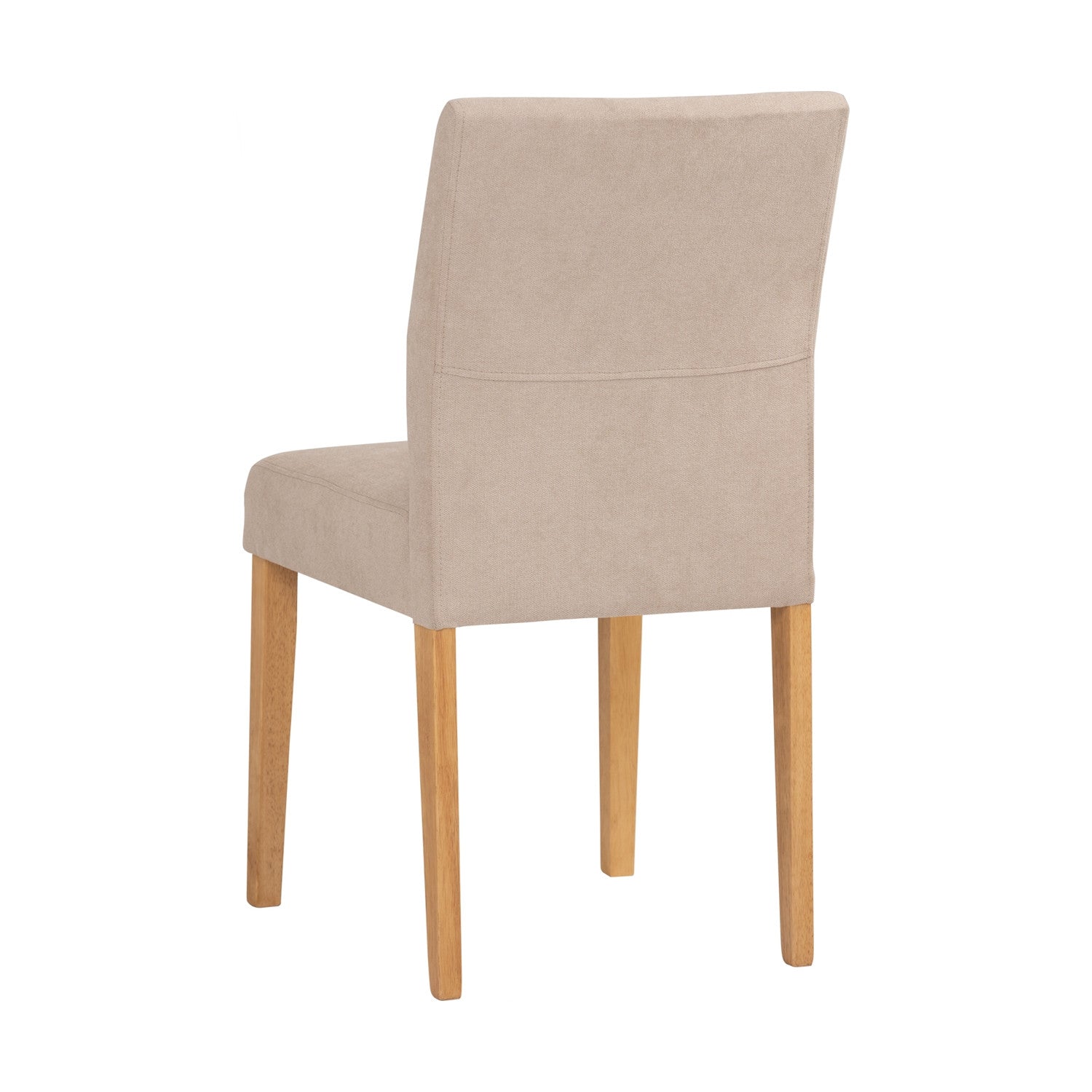 Ladee dining chair in Natural colour leg, Beige colour Jersey fabric.
