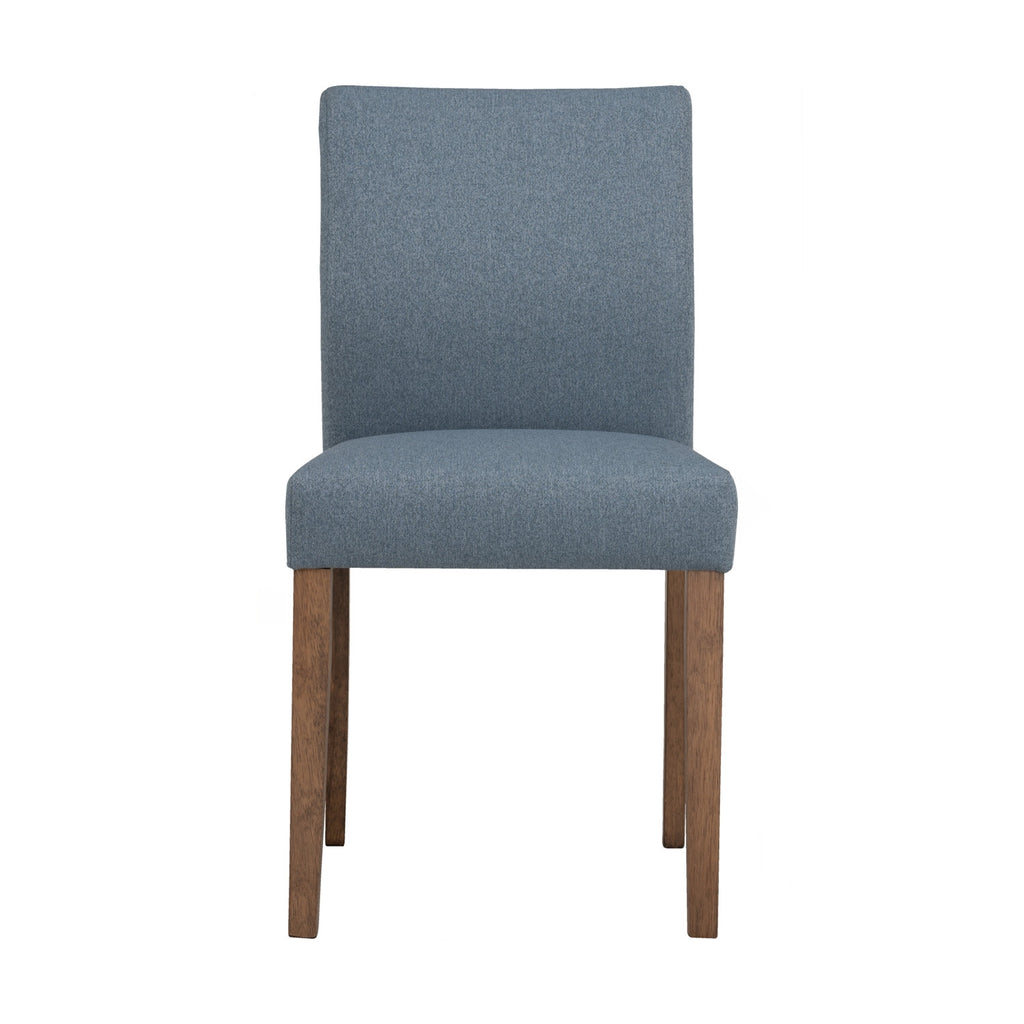 (2set) Ladee dining chair in Cocoa colour leg, Steel Blue colour Drill fabric.