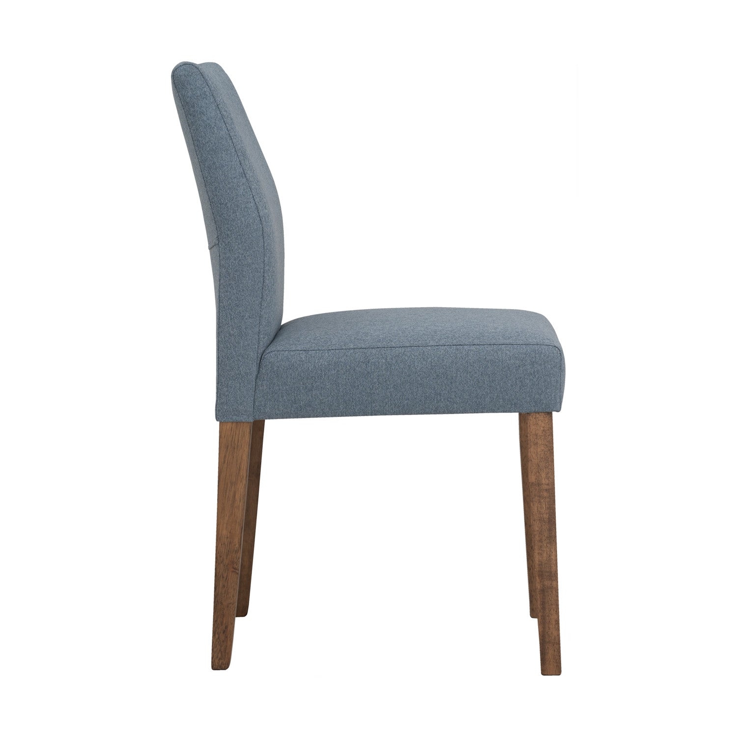 (2set) Ladee dining chair in Cocoa colour leg, Steel Blue colour Drill fabric.