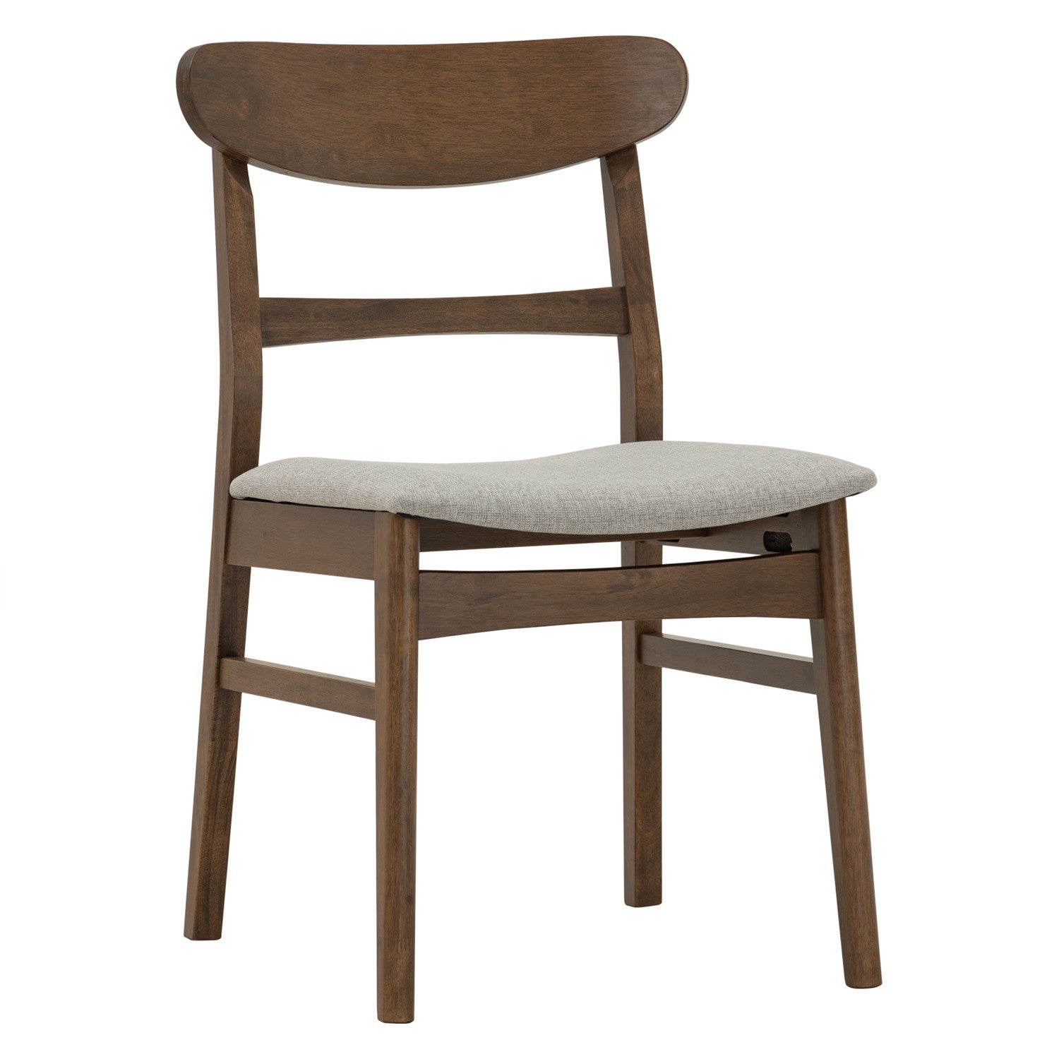 (2set) Marlo dining chair in Cocoa colour frame, Light Grey colour Challis fabric cushion seat.