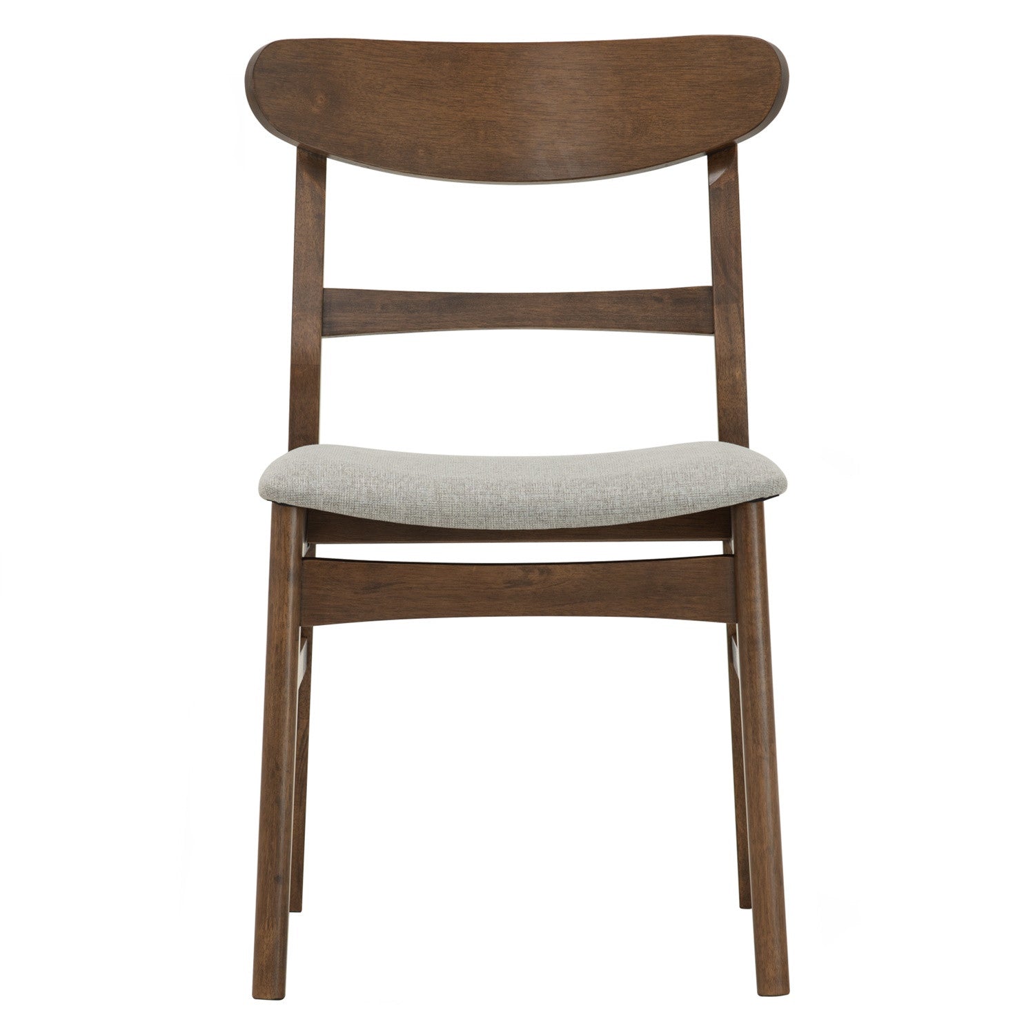 (2set) Marlo dining chair in Cocoa colour frame, Light Grey colour Challis fabric cushion seat.