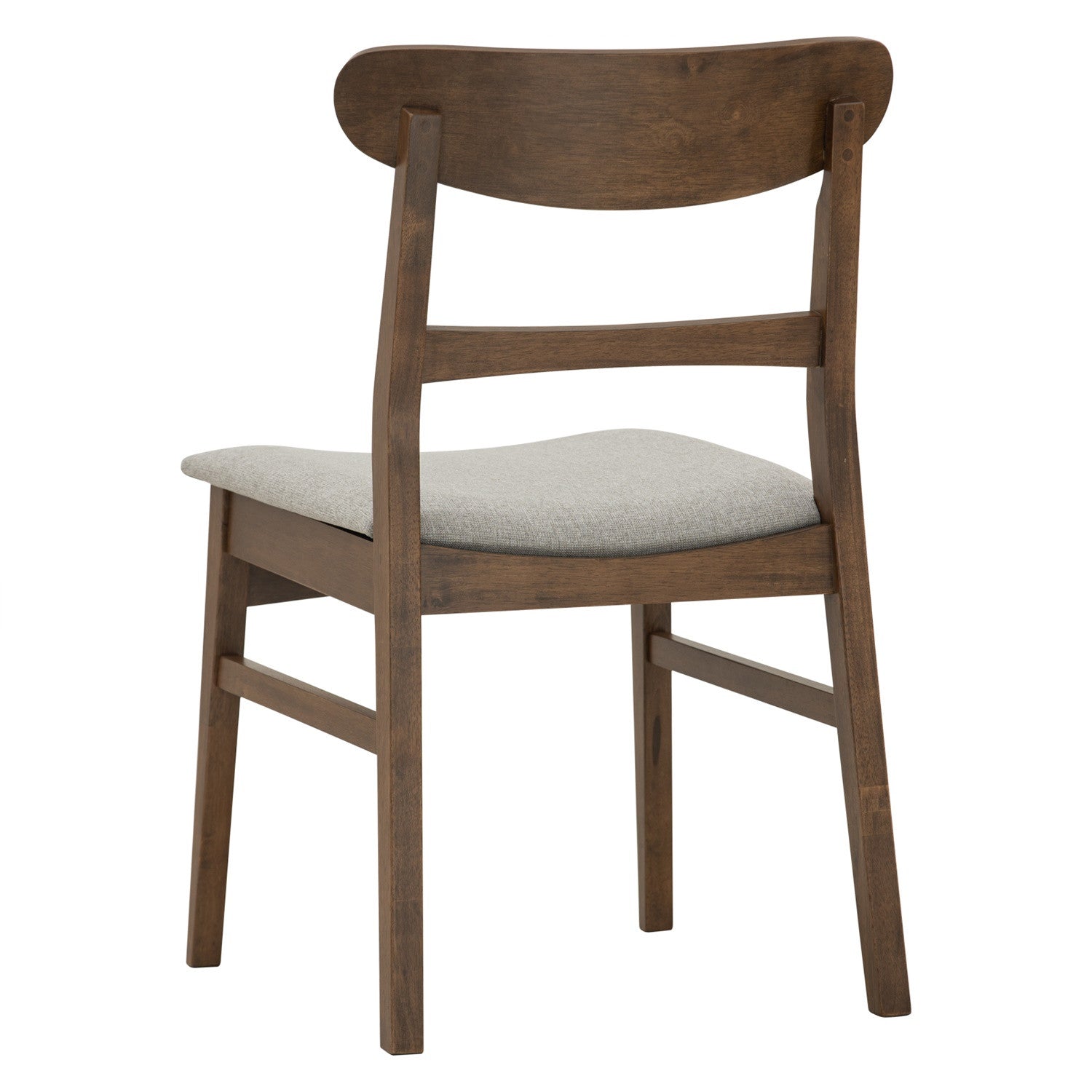 (2set) Marlo dining chair in Cocoa colour frame, Light Grey colour Challis fabric cushion seat.