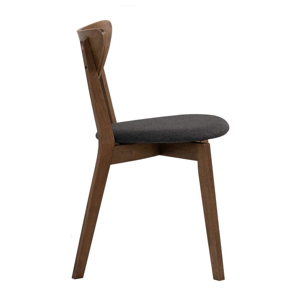 (2Sets) Naida dining chair in Cocoa colour frame, Cocoa colour backrest, Seal colour Dimity fabric