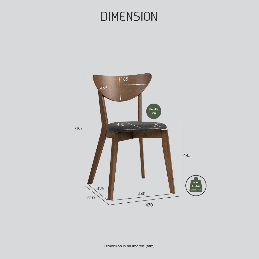 (2 Sets) Naida dining chair in Natural colour frame, White lacquered backrest, White lacquered seat.