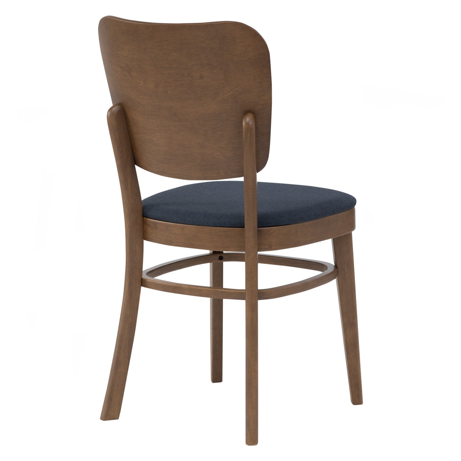 (2Sets)Beverly dining chair in Cocoa colour frame, Navy colour Challis fabric (With stretcher).