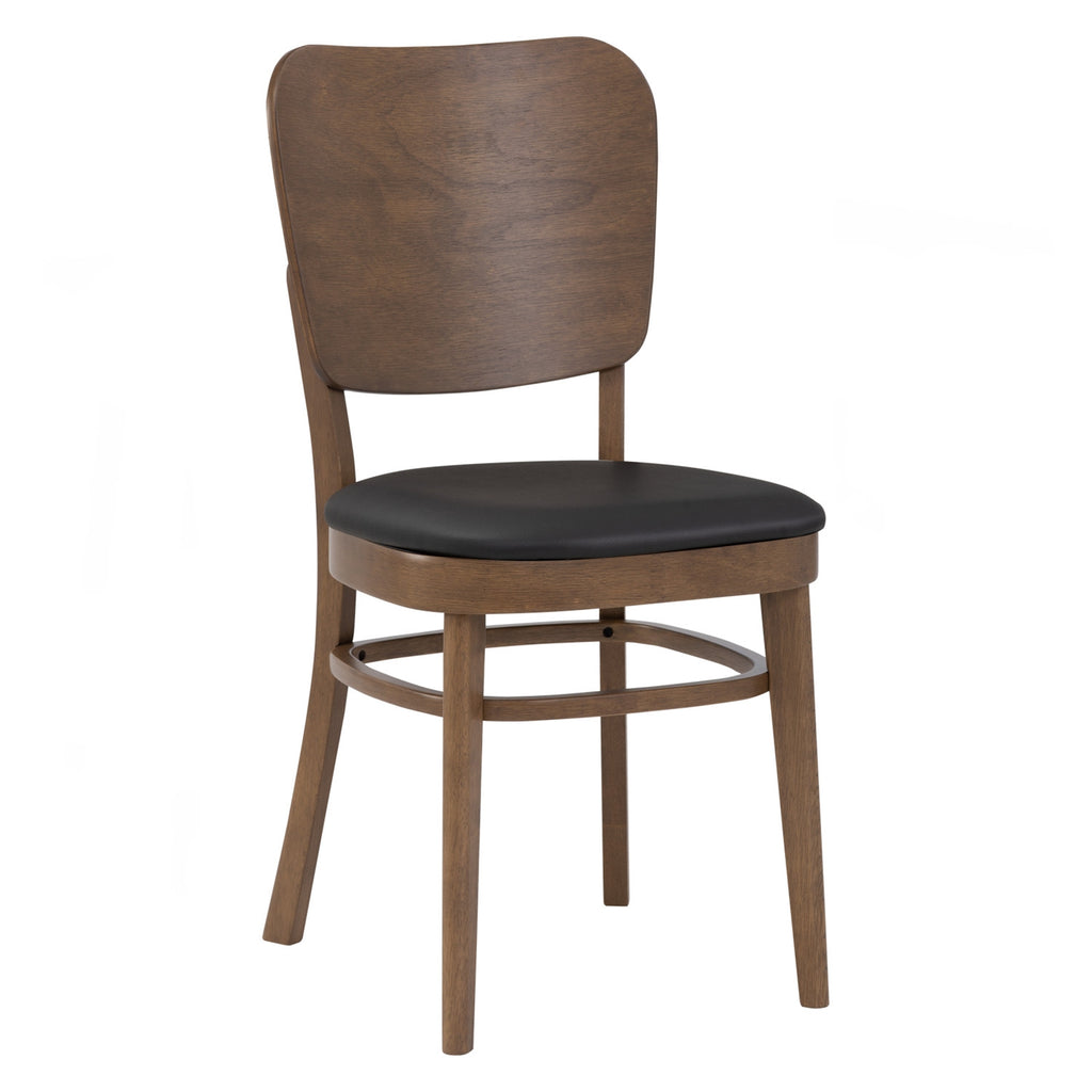 (2 Sets) Beverly dining chair in Cocoa colour frame, Espresso colour Premium Vinyl (With stretcher).