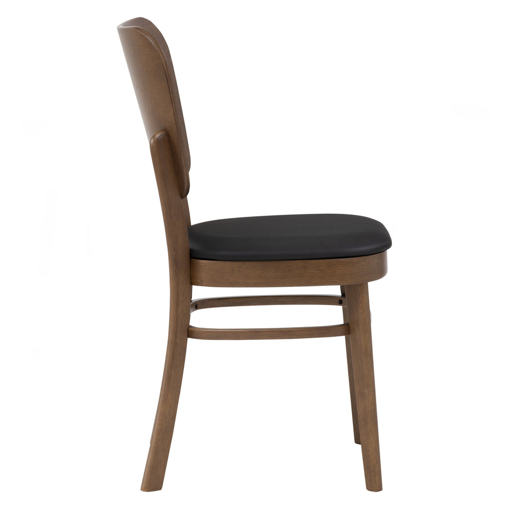 (2 Sets) Beverly dining chair in Cocoa colour frame, Espresso colour Premium Vinyl (With stretcher).