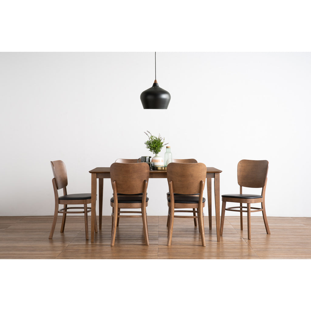 (2 Sets) Beverly dining chair in Cocoa colour frame, Espresso colour Premium Vinyl (With stretcher).