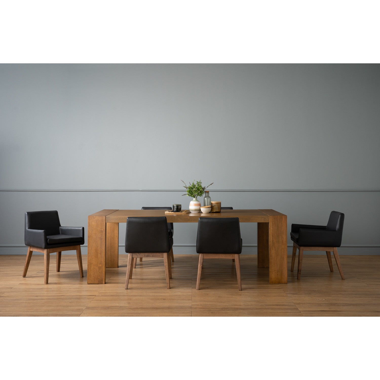 (2 Sets) Chanel dining chair in Cocoa colour leg, Espresso colour Vinyl frame