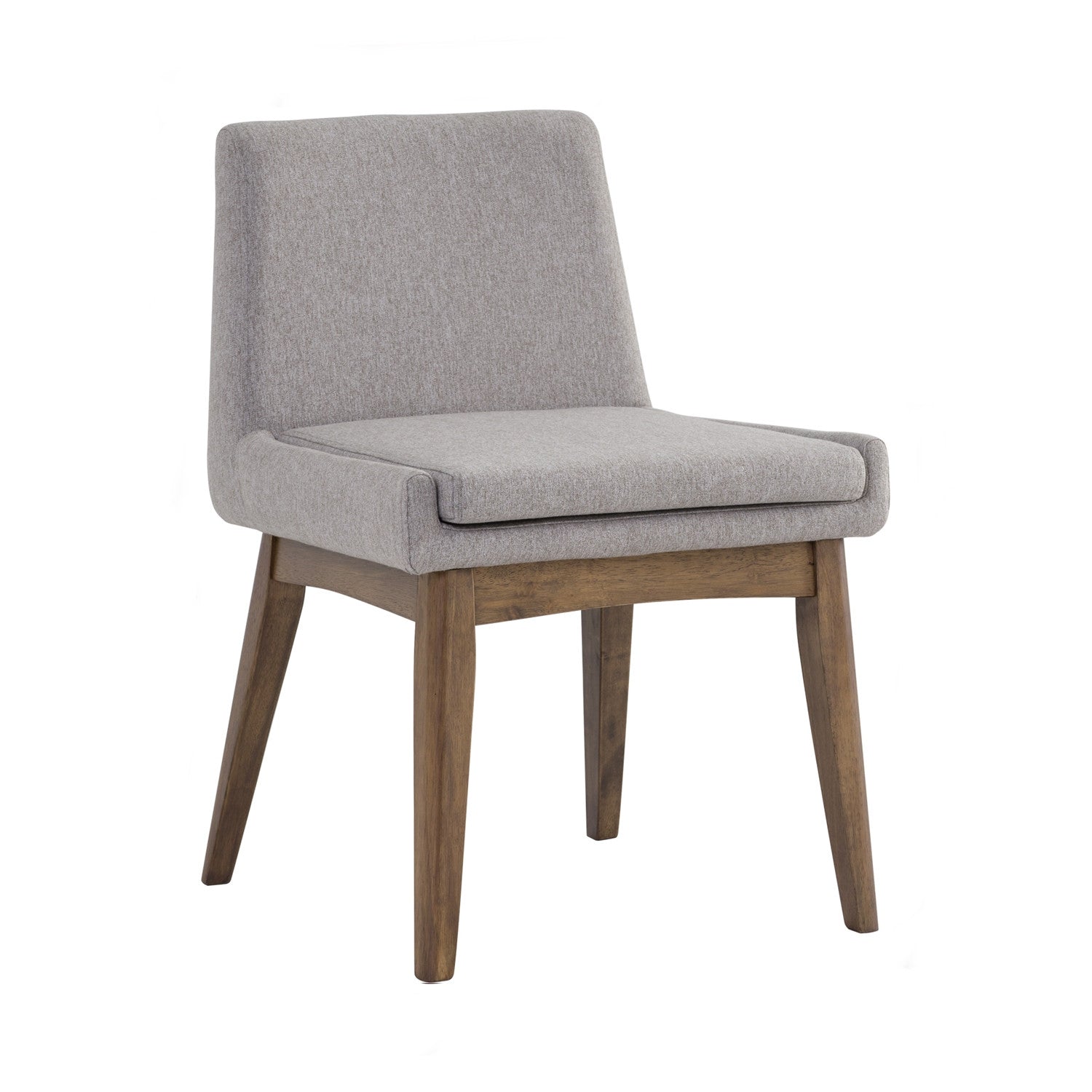 (2 Sets) Chanel dining chair in Cocoa colour leg, Light Grey colour Drill fabric frame.