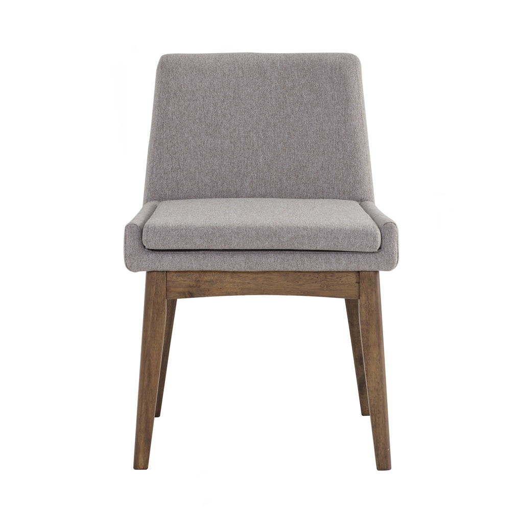 (2 Sets) Chanel dining chair in Cocoa colour leg, Light Grey colour Drill fabric frame.