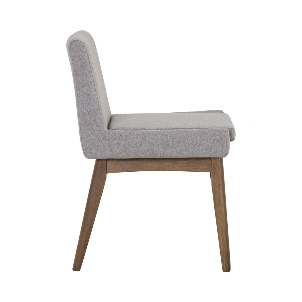 (2 Sets) Chanel dining chair in Cocoa colour leg, Light Grey colour Drill fabric frame.