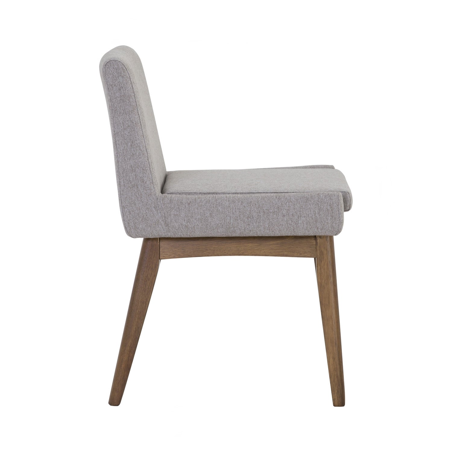 (2 Sets) Chanel dining chair in Cocoa colour leg, Light Grey colour Drill fabric frame.