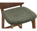 Cora counter chair in Cocoa colour frame, Walnut veneer back and Deep Green colour Danny A fabric seat.