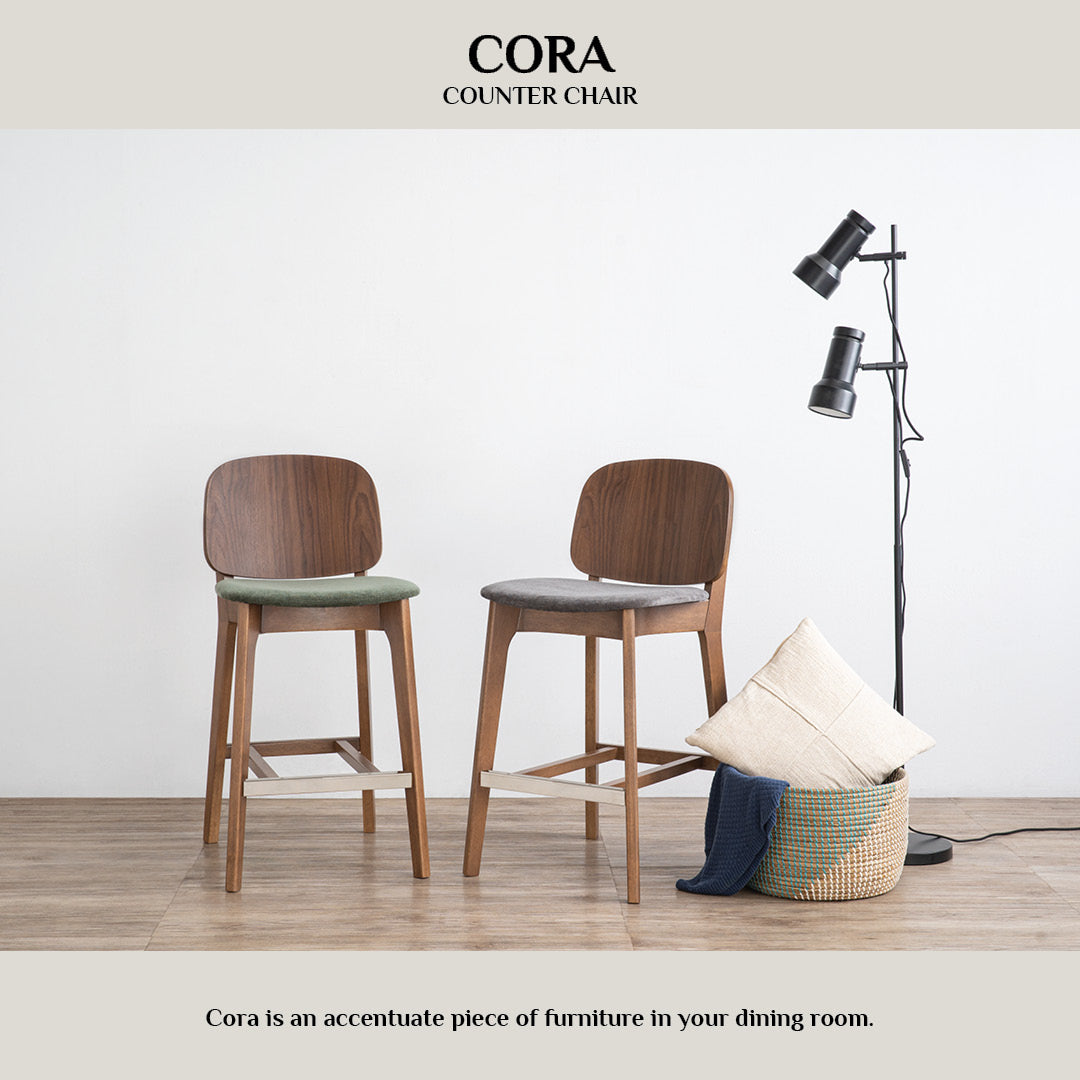 Cora counter chair in Black colour frame and seat
