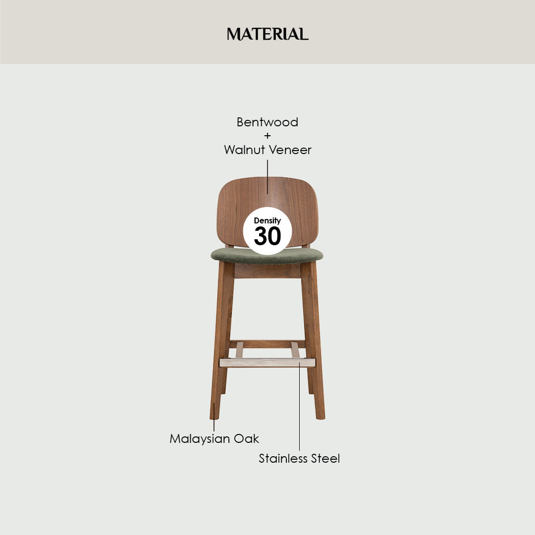 Cora counter chair in Black colour frame and seat