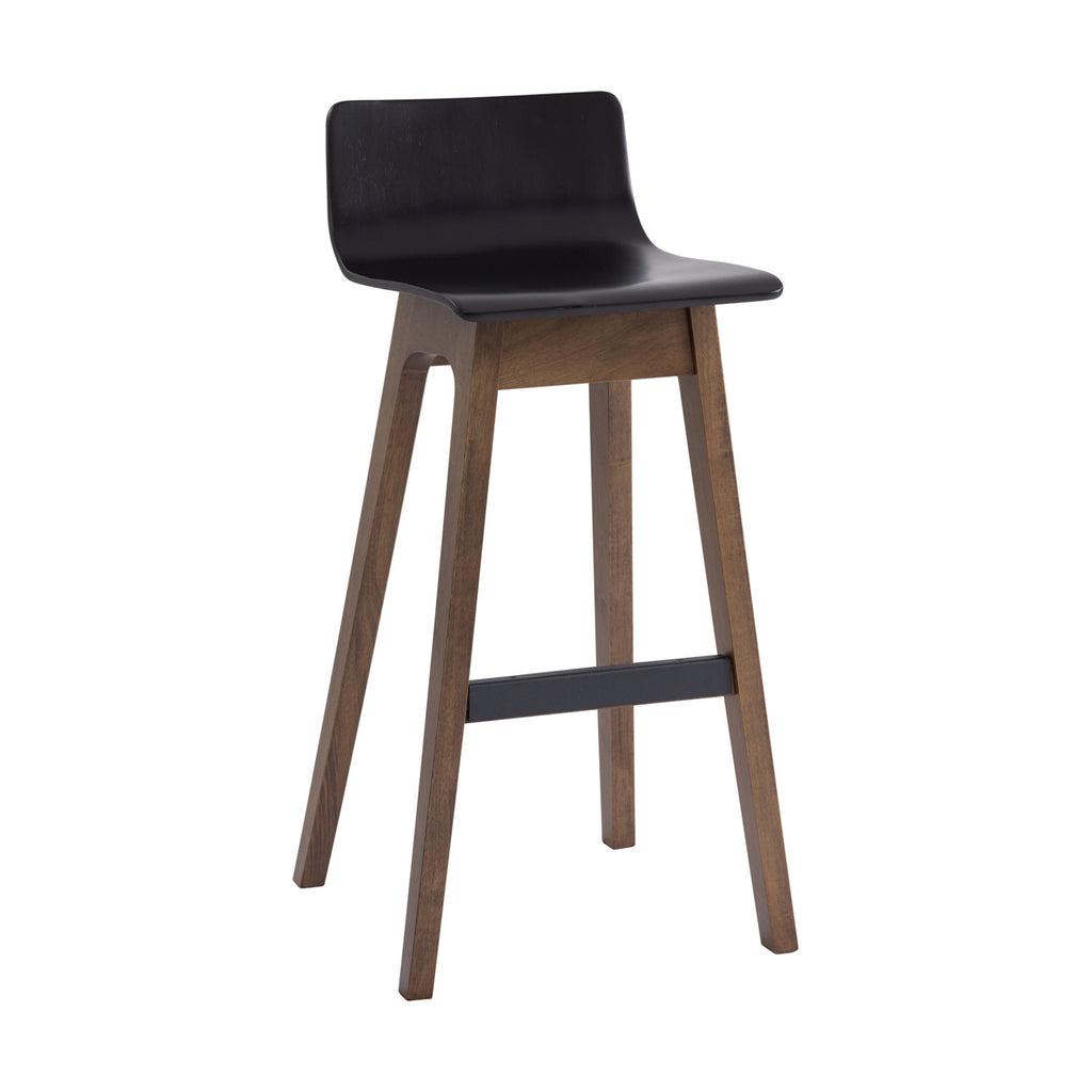 Ava Low Back Bar Chair in Ebony colour seat with Cocoa colour leg