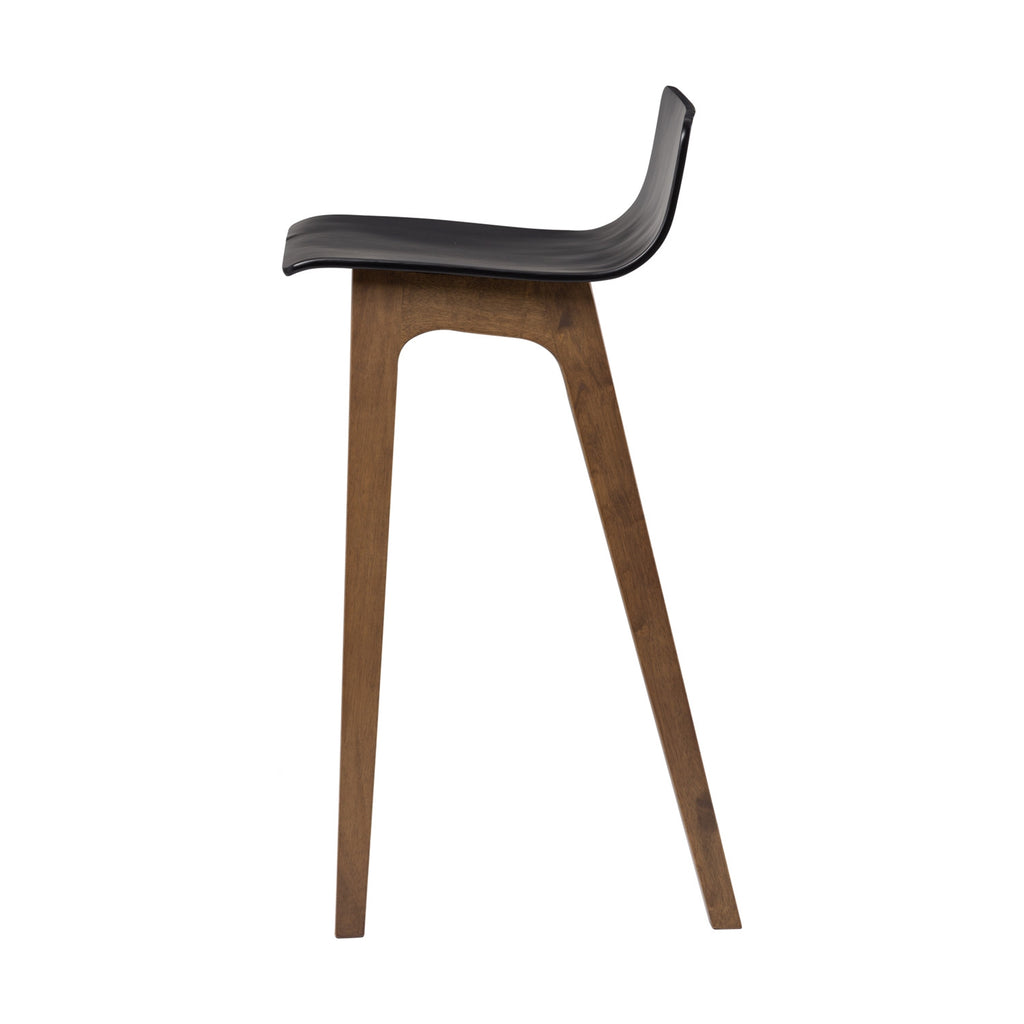 Ava Low Back Bar Chair in Ebony colour seat with Cocoa colour leg