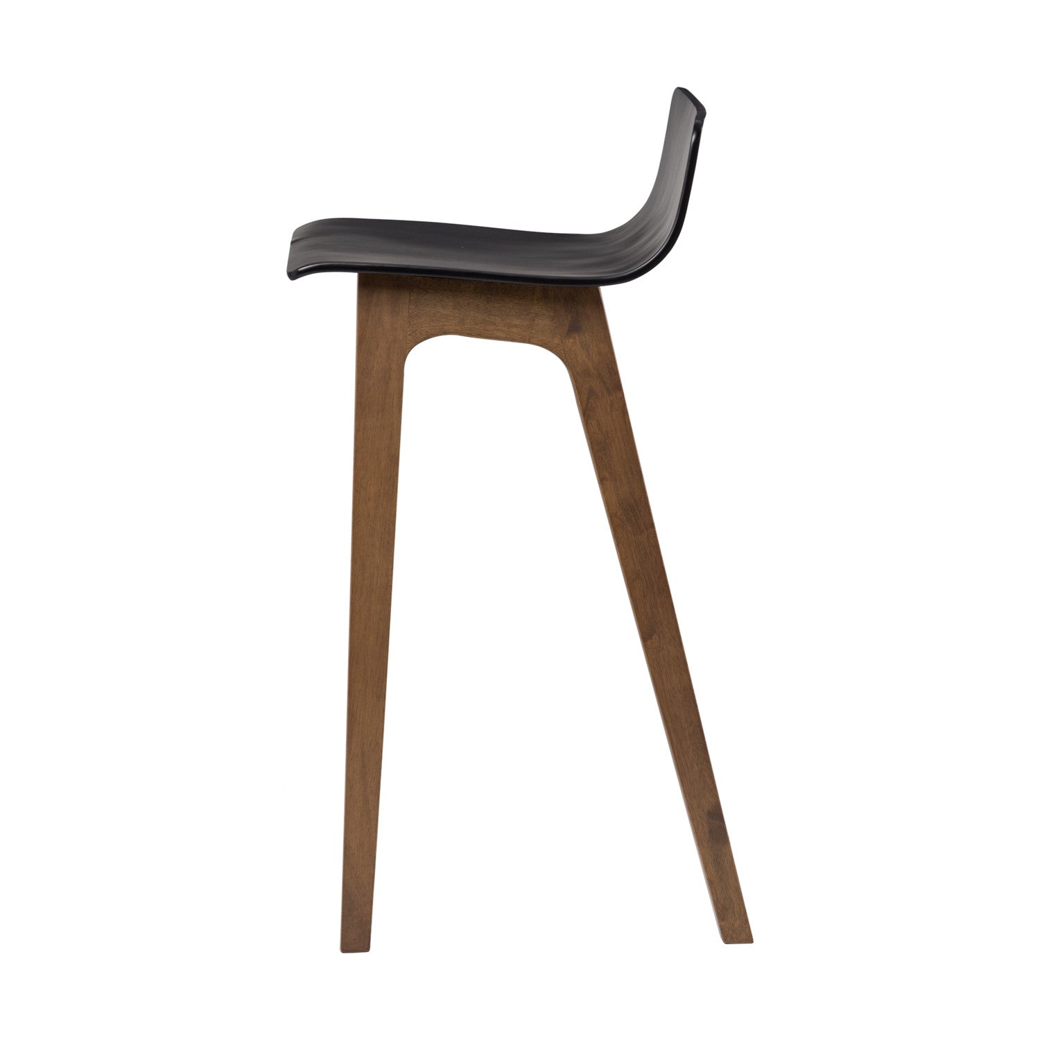 Ava Low Back Bar Chair in Ebony colour seat with Cocoa colour leg