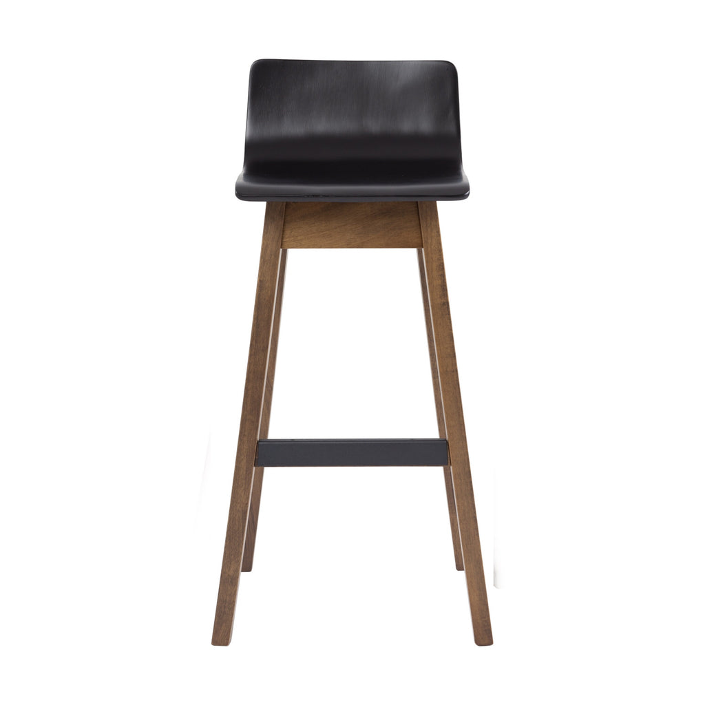 Ava Low Back Bar Chair in Ebony colour seat with Cocoa colour leg