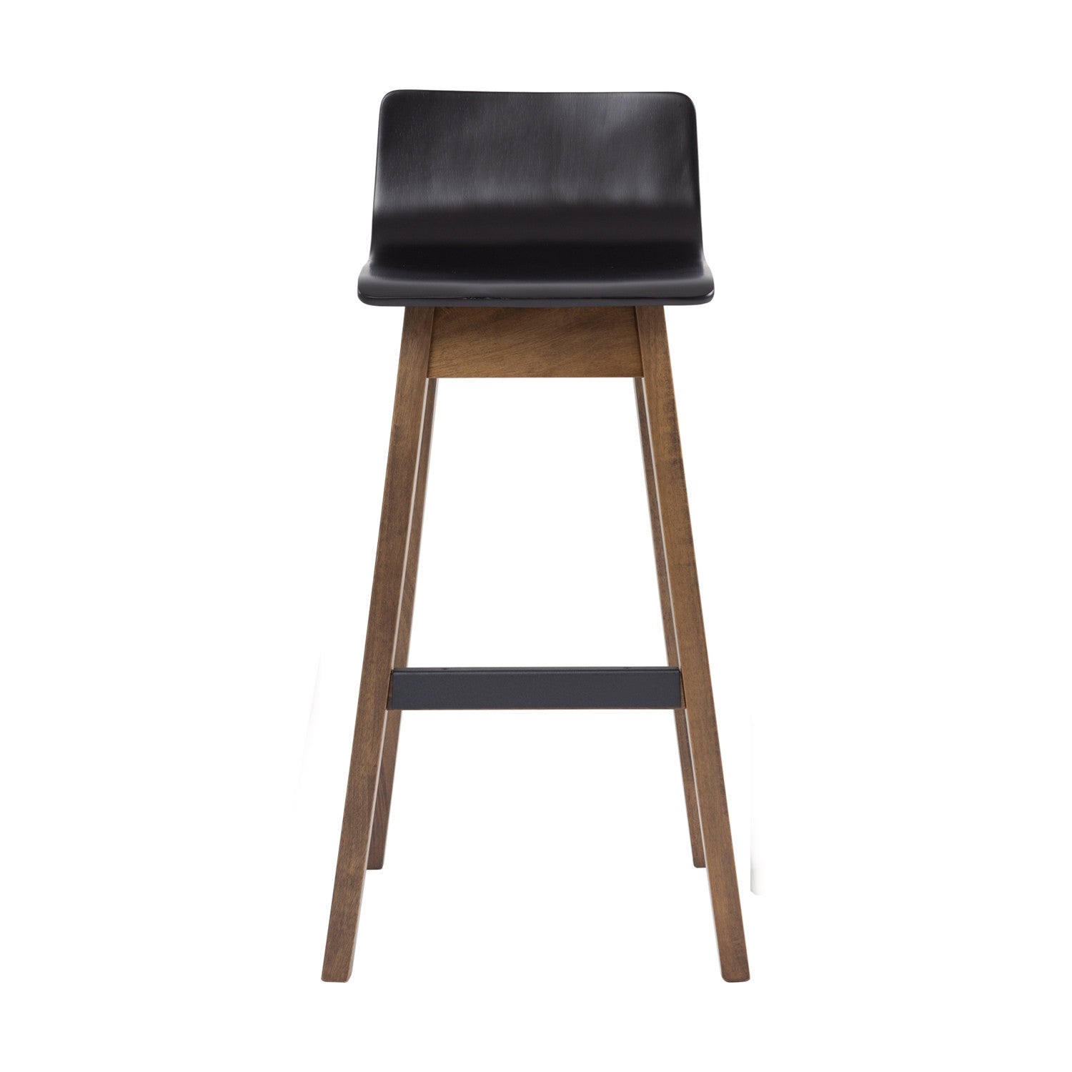 Ava Low Back Bar Chair in Ebony colour seat with Cocoa colour leg