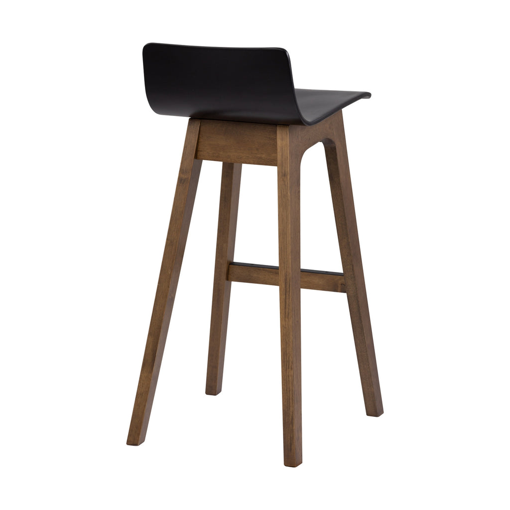 Ava Low Back Bar Chair in Ebony colour seat with Cocoa colour leg