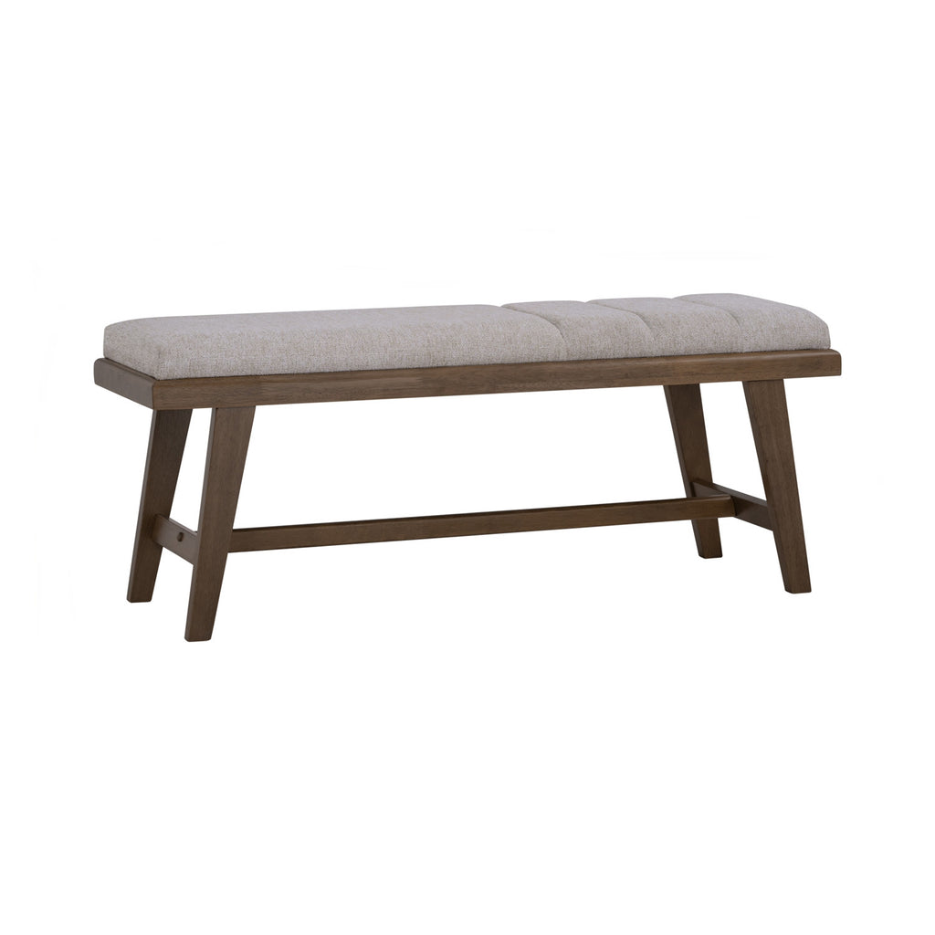 Tomiva 1.15m Bench with Cocoa colour leg, Beige colour Moleen fabric