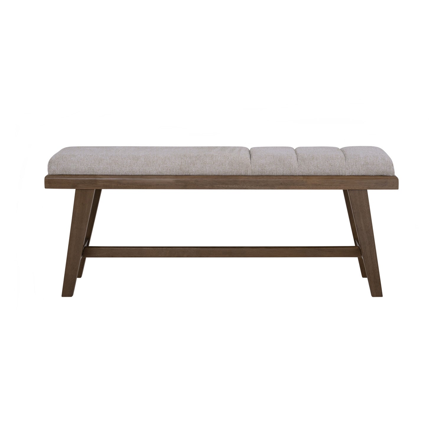 Tomiva 1.15m Bench with Cocoa colour leg, Beige colour Moleen fabric
