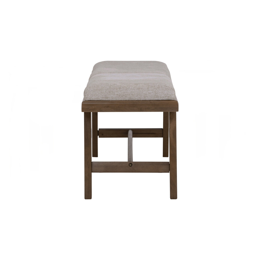 Tomiva 1.15m Bench with Cocoa colour leg, Beige colour Moleen fabric