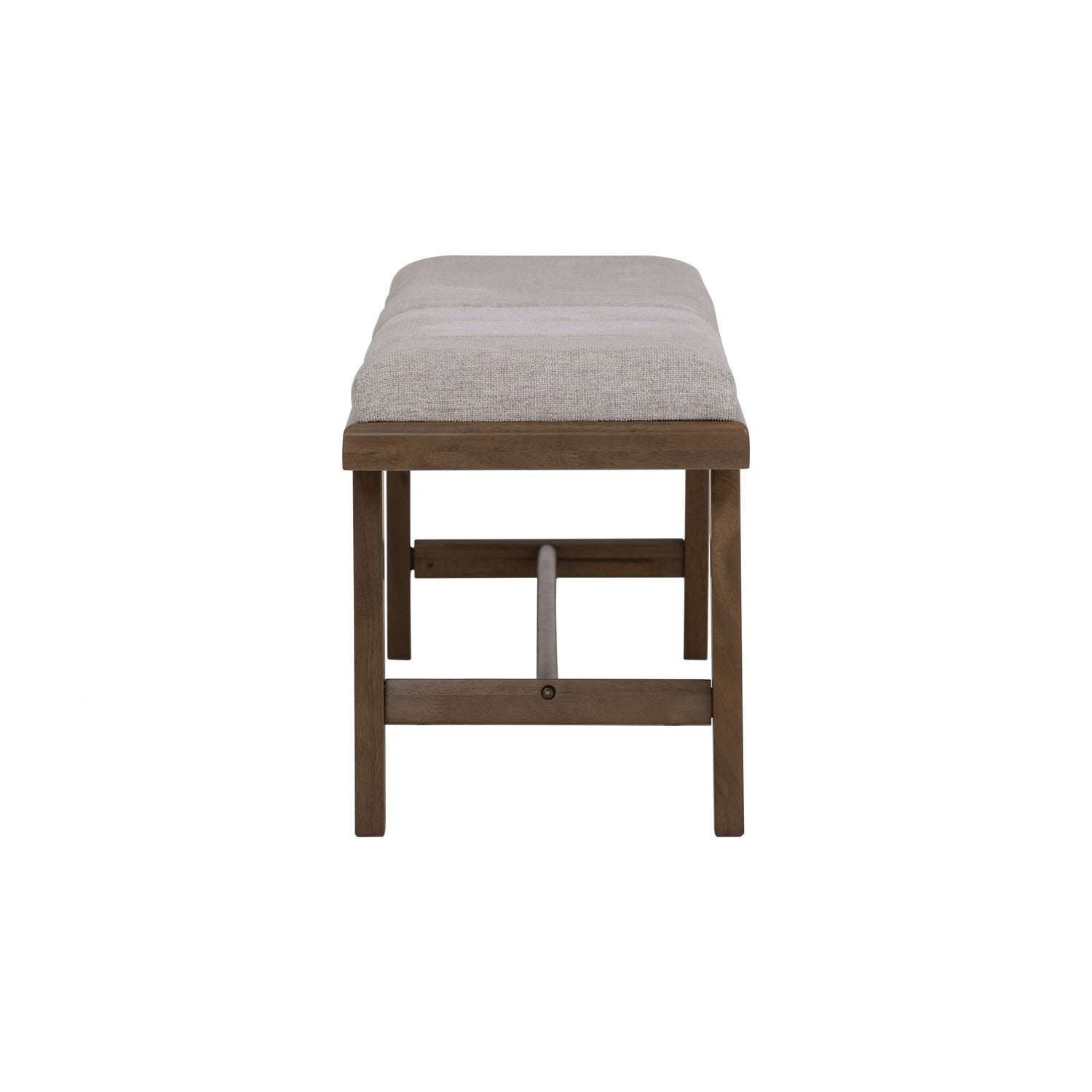 Tomiva 1.15m Bench with Cocoa colour leg, Beige colour Moleen fabric