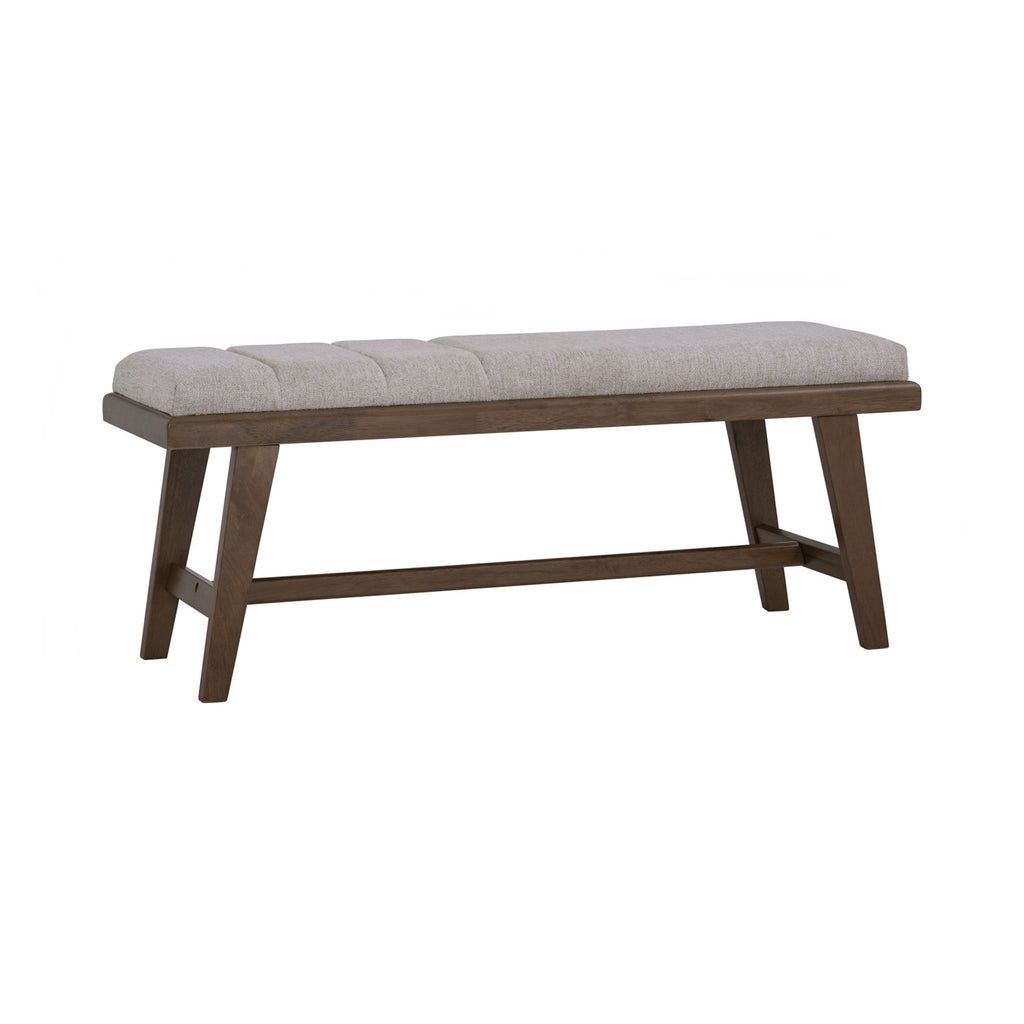 Tomiva 1.15m Bench with Cocoa colour leg, Beige colour Moleen fabric