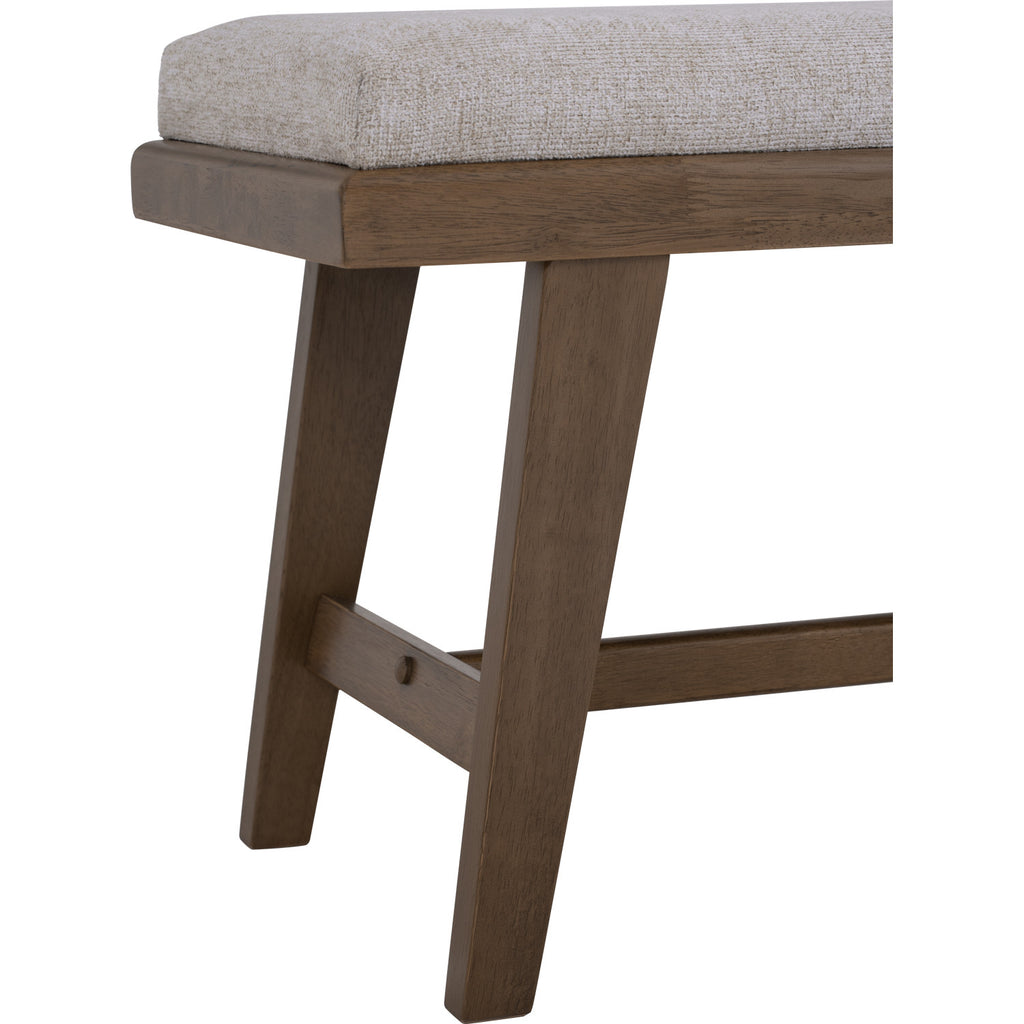 Tomiva 1.15m Bench with Cocoa colour leg, Beige colour Moleen fabric