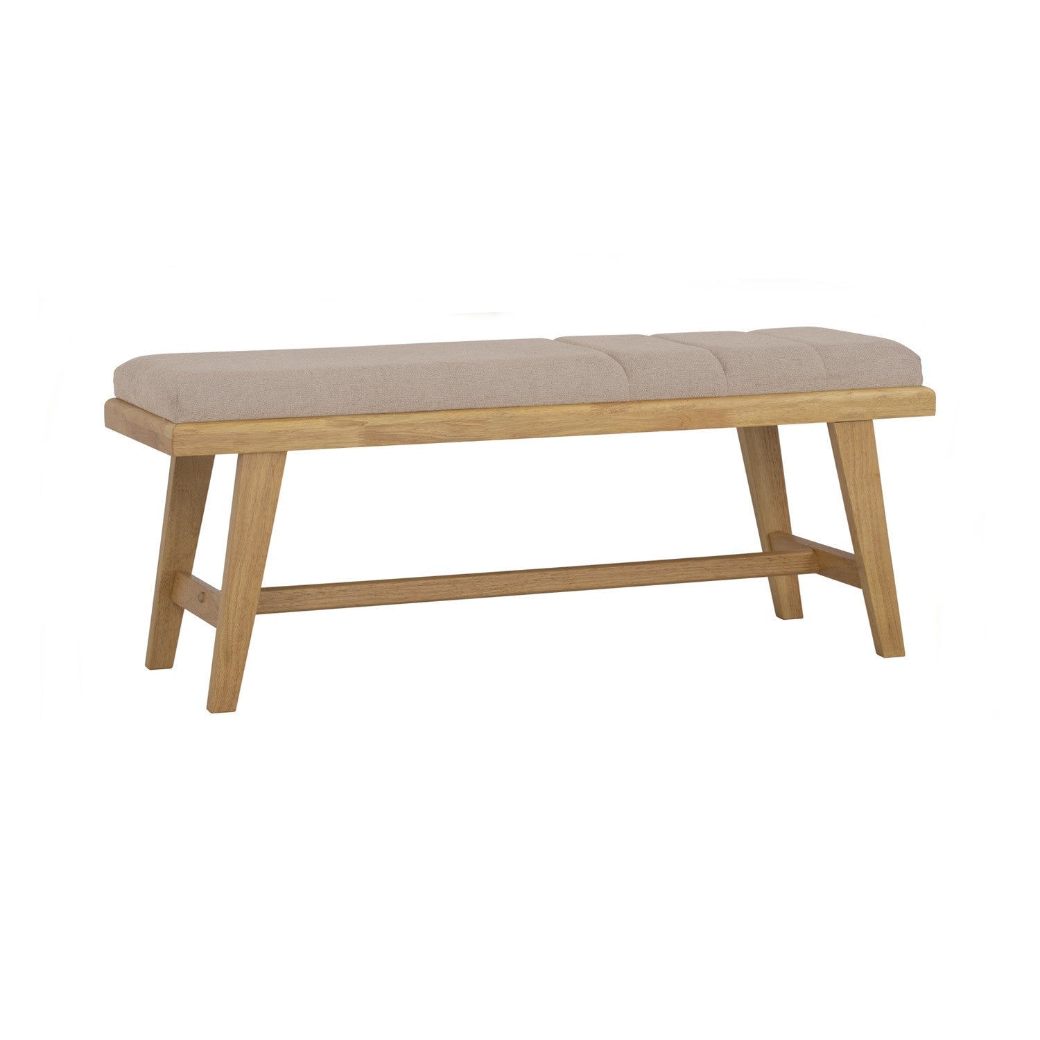 Tomiva 1.15m Bench with Natural colour leg, Beige colour Jersey fabric.