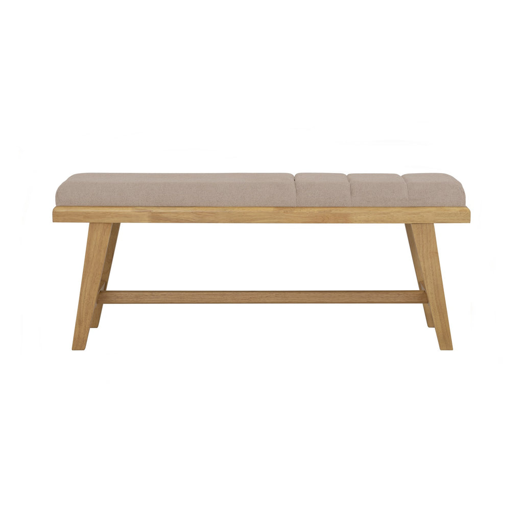 Tomiva 1.15m Bench with Natural colour leg, Beige colour Jersey fabric.