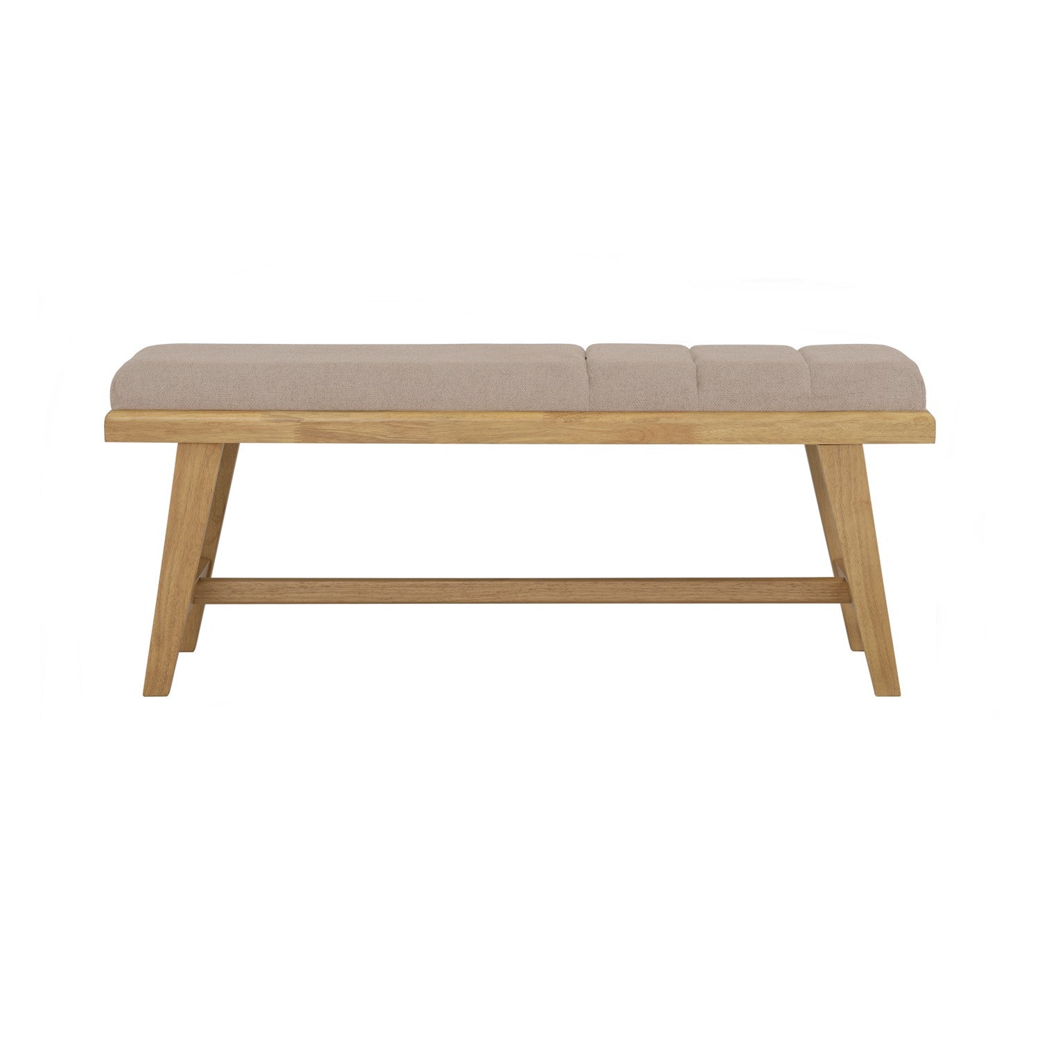 Tomiva 1.15m Bench with Natural colour leg, Beige colour Jersey fabric.