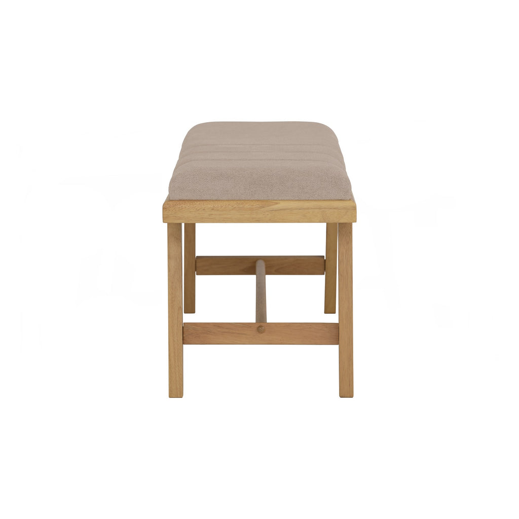 Tomiva 1.15m Bench with Natural colour leg, Beige colour Jersey fabric.
