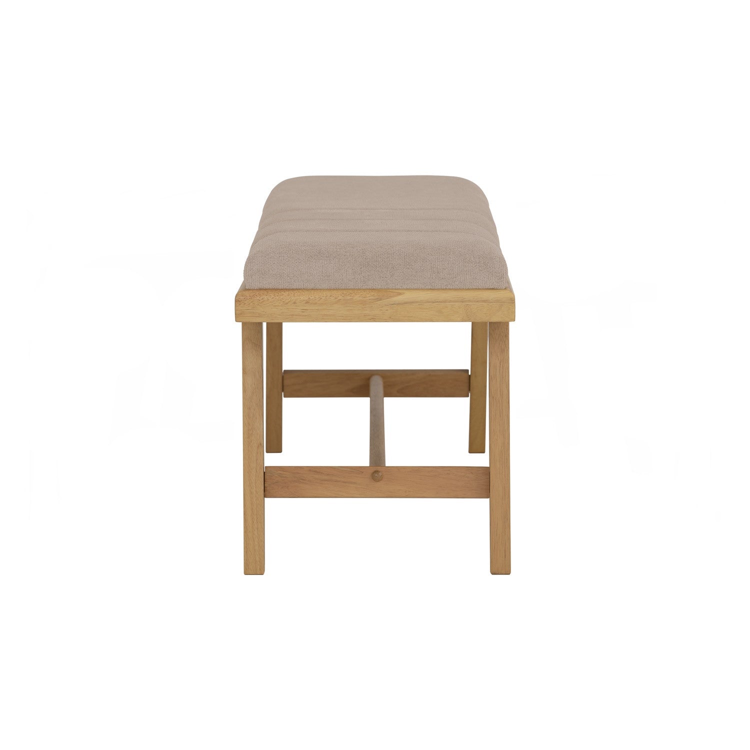 Tomiva 1.15m Bench with Natural colour leg, Beige colour Jersey fabric.