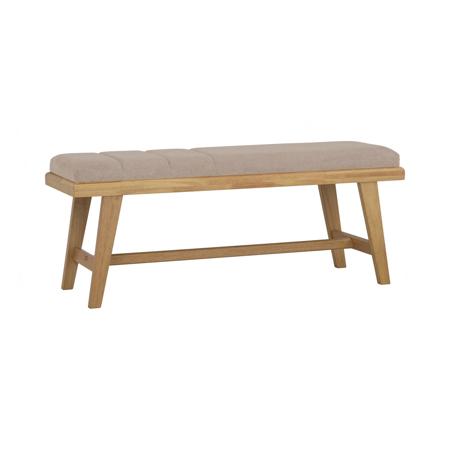 Tomiva 1.15m Bench with Natural colour leg, Beige colour Jersey fabric.