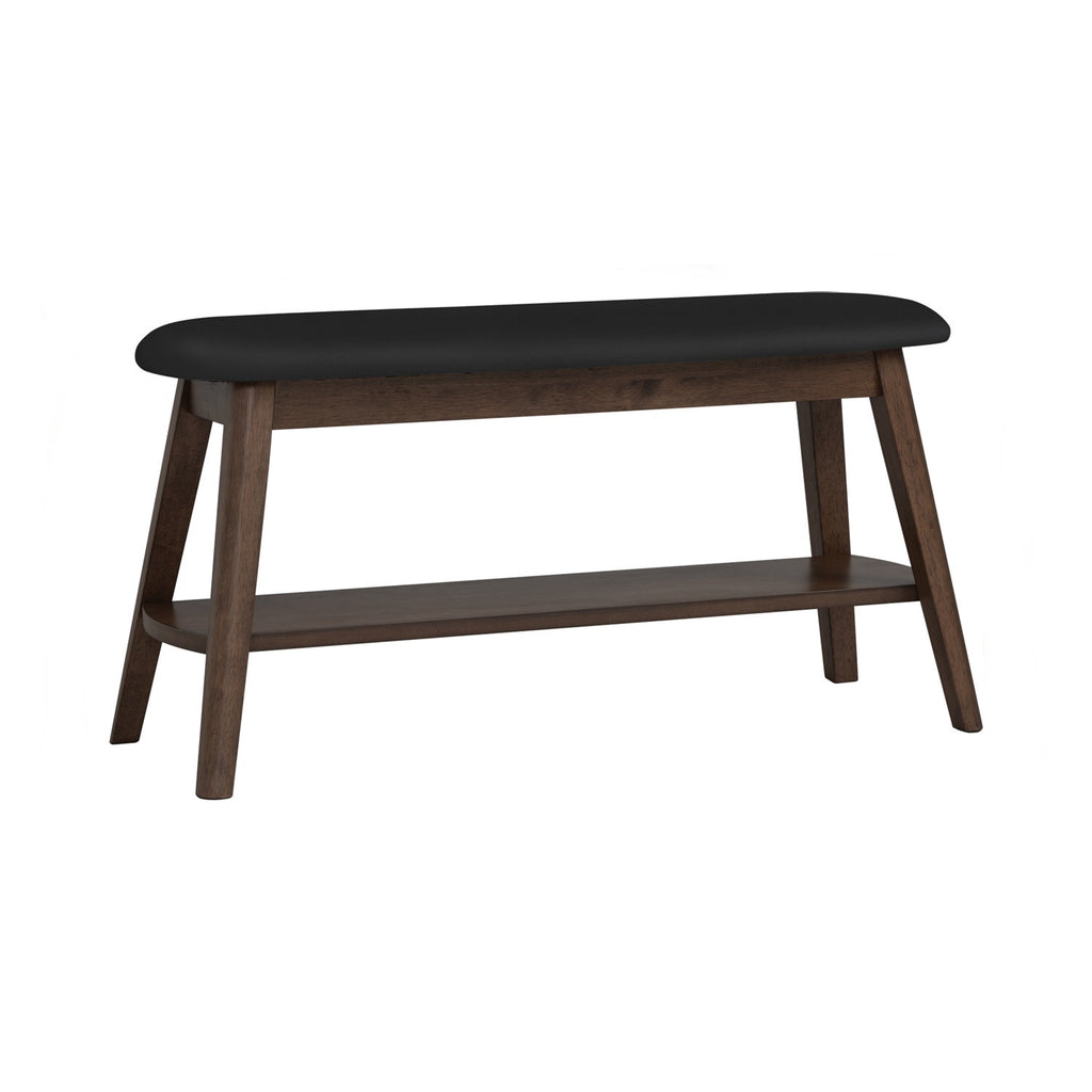 Ozel 0.9m Bench with Cocoa colour leg, Espresso colour Premium Vinyl