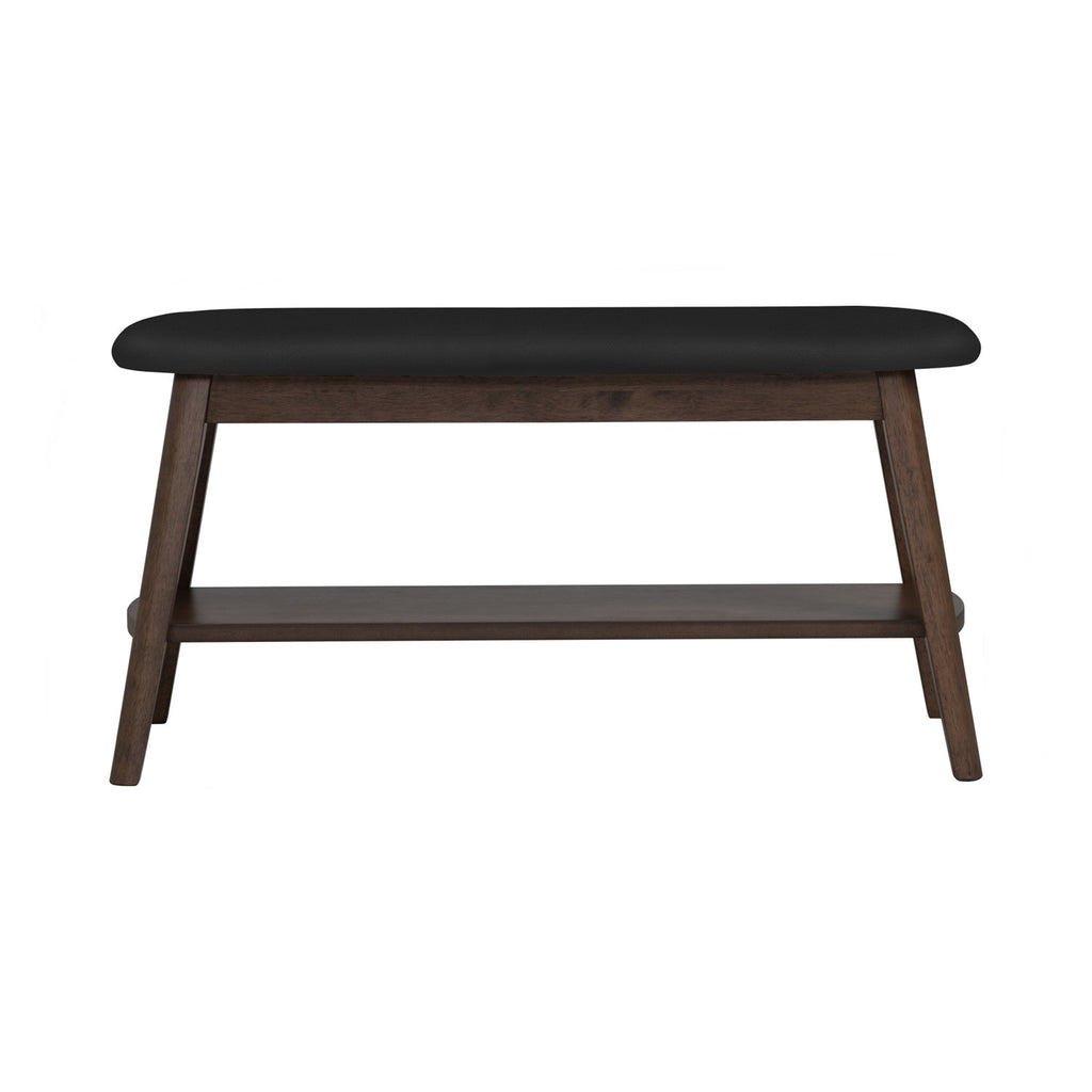 Ozel 0.9m Bench with Cocoa colour leg, Espresso colour Premium Vinyl