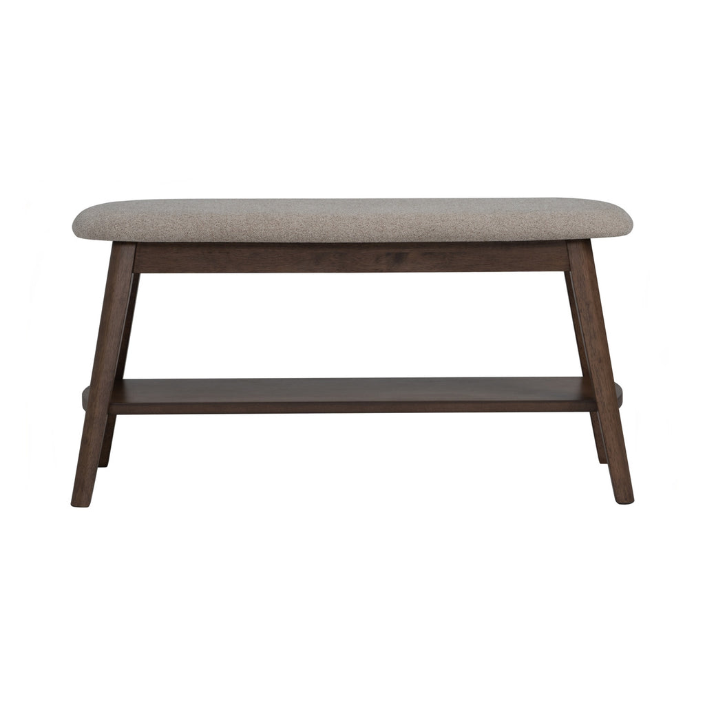 Ozel 0.9m Bench with Cocoa colour leg, Beige colour Bruta fabric
