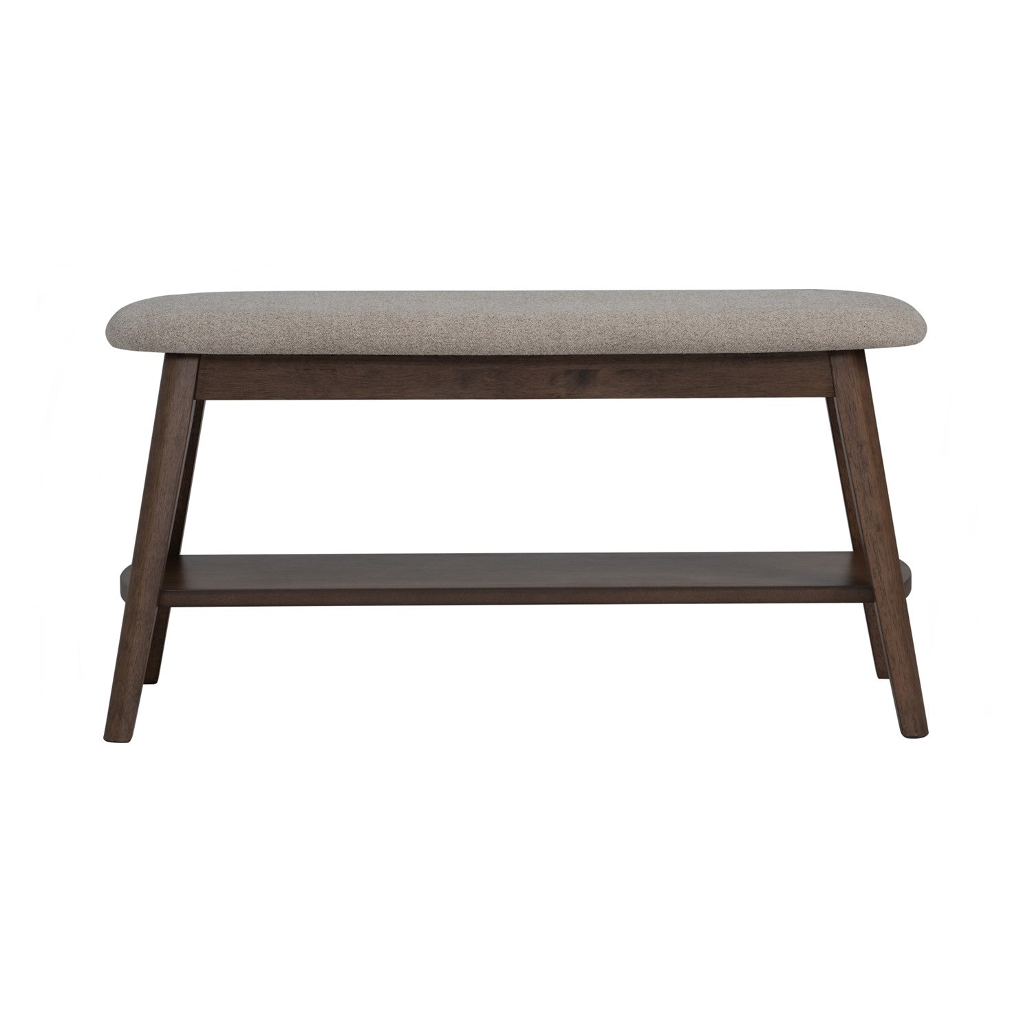 Ozel 0.9m Bench with Cocoa colour leg, Beige colour Bruta fabric