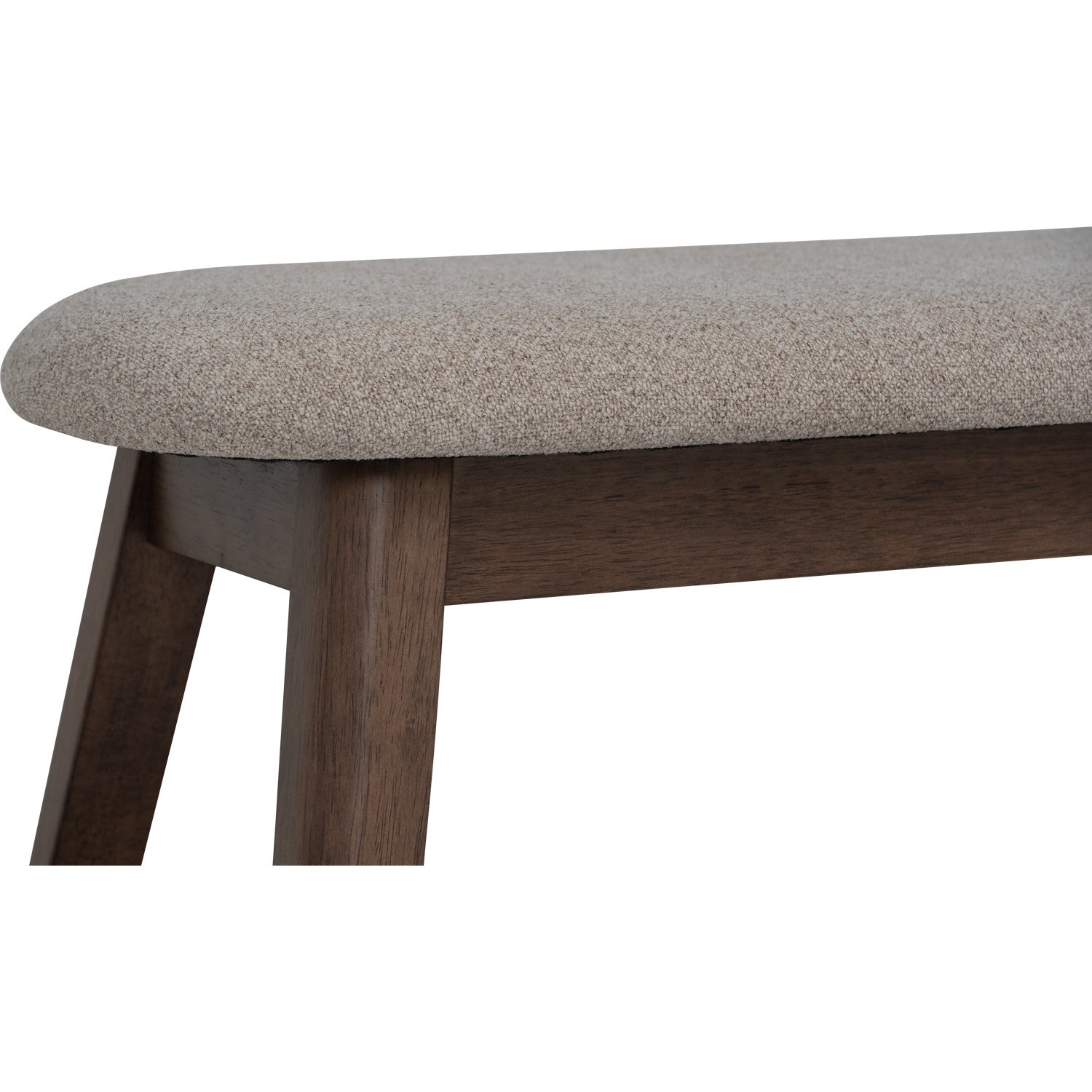 Ozel 0.9m Bench with Cocoa colour leg, Beige colour Bruta fabric