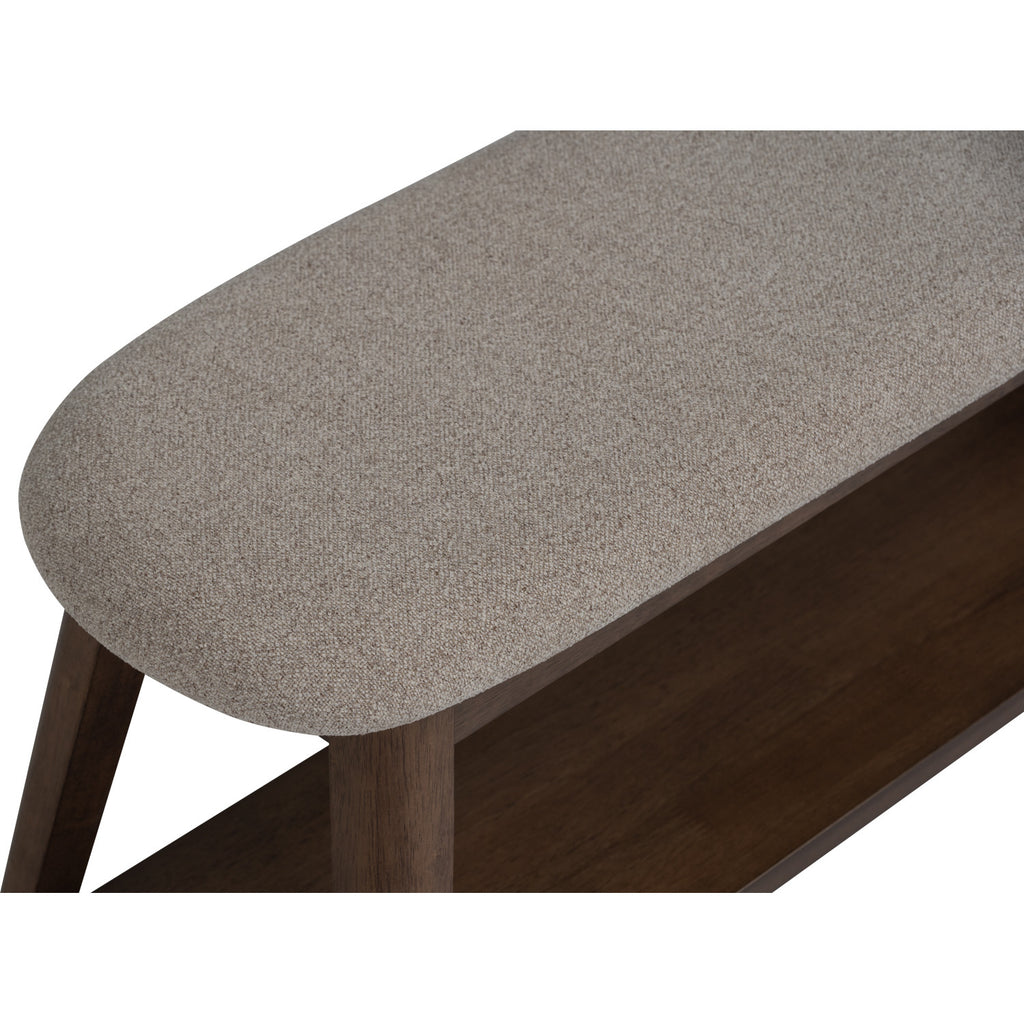 Ozel 0.9m Bench with Cocoa colour leg, Beige colour Bruta fabric