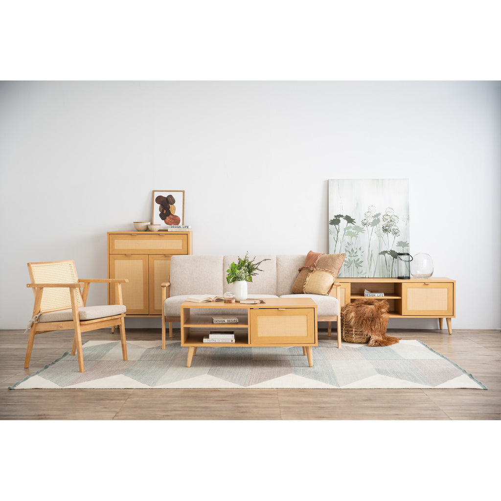 Dudley coffee table in Oak colour top, Natural colour leg