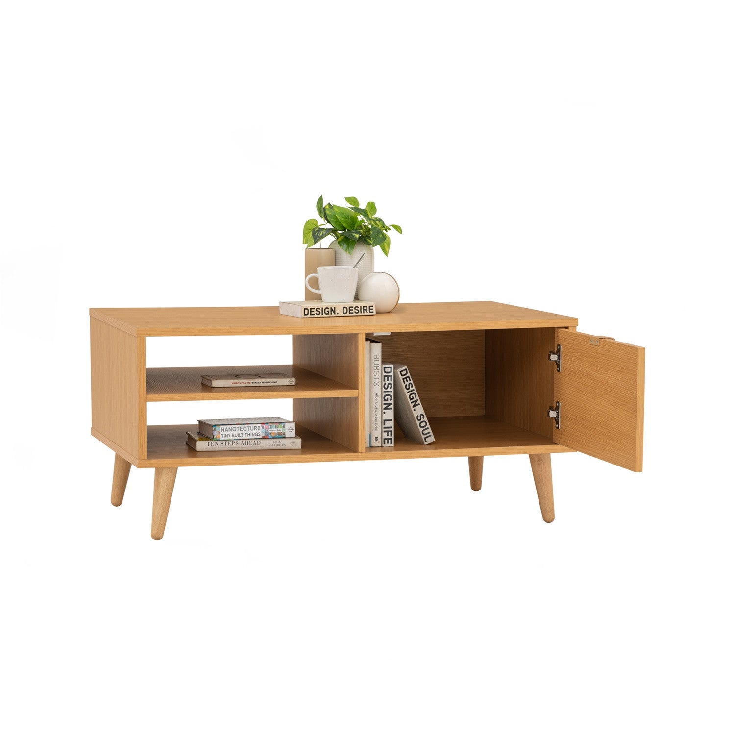 Dudley coffee table in Oak colour top, Natural colour leg
