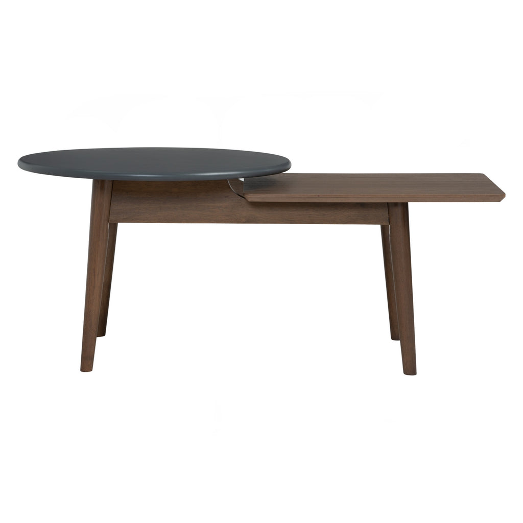 Alora Coffee Table in Cocoa and Graphite Grey colour top with Cocoa colour leg