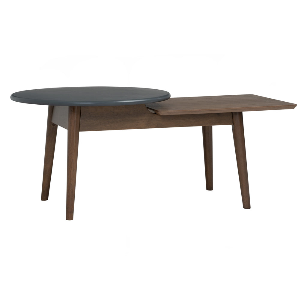 Alora Coffee Table in Cocoa and Graphite Grey colour top with Cocoa colour leg